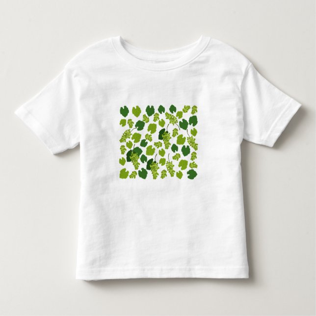 Camiseta Padrão de Folhas de Uvas e Uvas (Frente)
