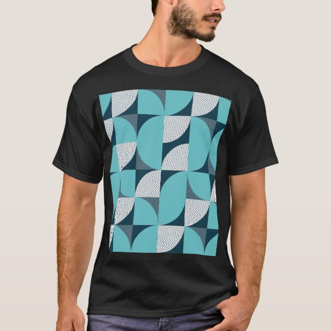 Camiseta Padrão de forma geométrica criativa (Frente)