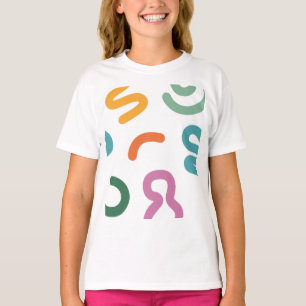 Camiseta Padrão de Formas Abstratas Coloridas