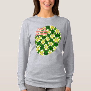 Camiseta Padrão de Frangipani Amarelo