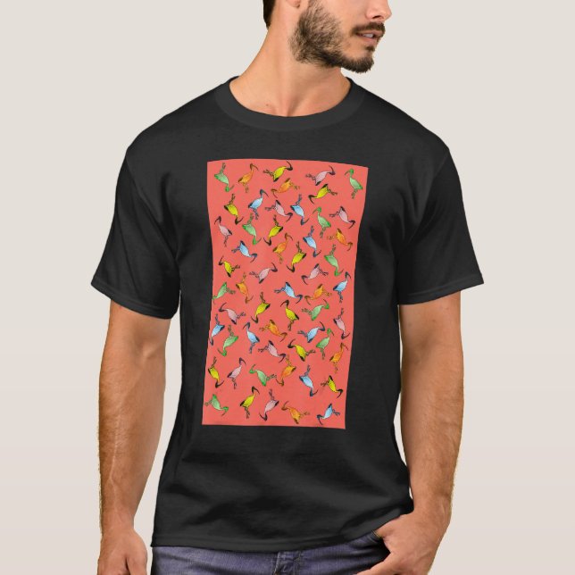 Camiseta Padrão de frango de Caixa australiana multicolorid (Frente)