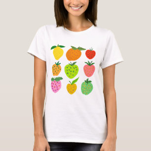 Camiseta Padrão de fruta colorido