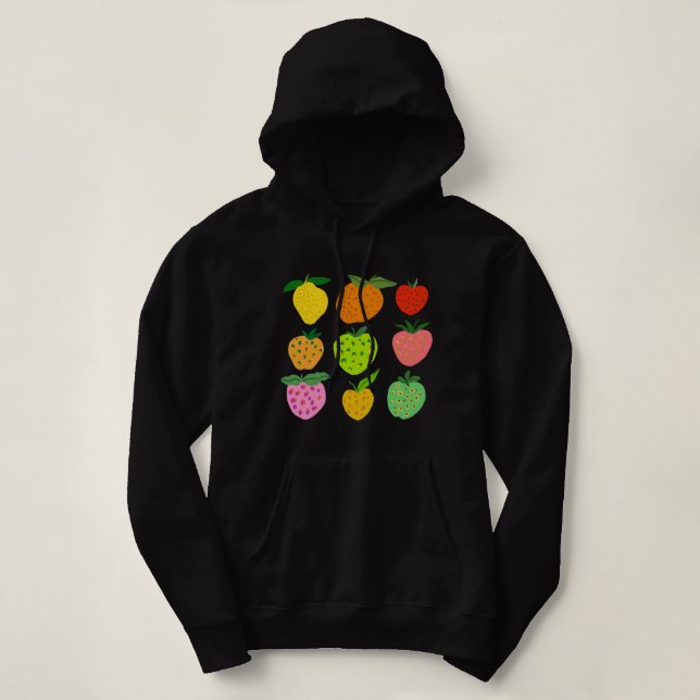 Camiseta Padrão de fruta colorido (Frente do Design)