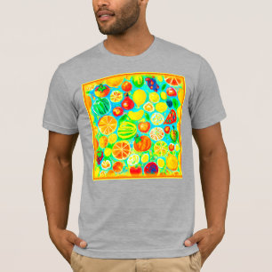 Camiseta Padrão de Fruta colorido. Comprar Agora