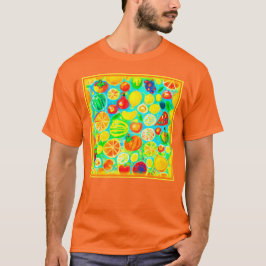 Camiseta Padrão de Fruta colorido. Comprar Agora