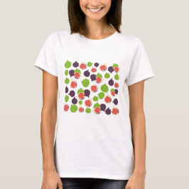 Camiseta Padrão de Fruta de Verão da Fig Mediterrânica