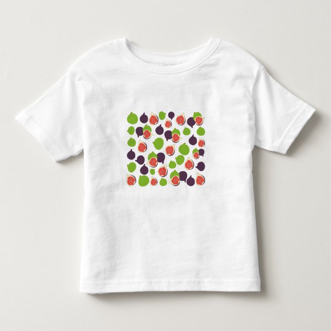 Camiseta Padrão de Fruta de Verão da Fig Mediterrânica (Frente)