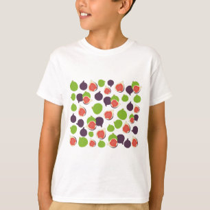 Camiseta Padrão de Fruta de Verão da Fig Mediterrânica