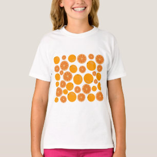 Camiseta Padrão de Fruta laranja