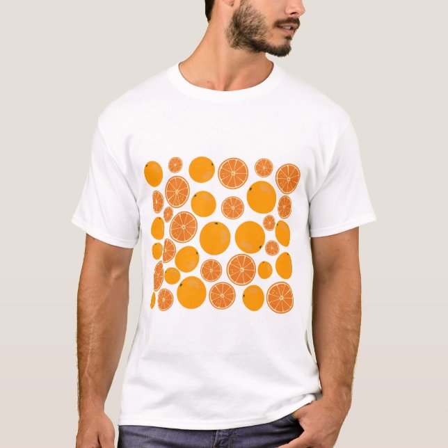 Camiseta Padrão de Fruta laranja (Frente)