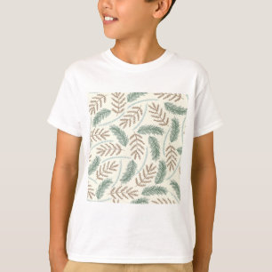 Camiseta Padrão de Galhos de Pinheiro e Cedro Sempre-Verde