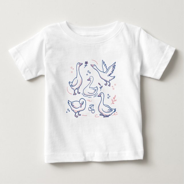 Camiseta Padrão de Ganso Engraçado (Frente)