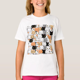 Camiseta Padrão de gato bonito