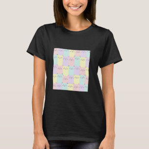 Camiseta Padrão de gato fofo com pastel
