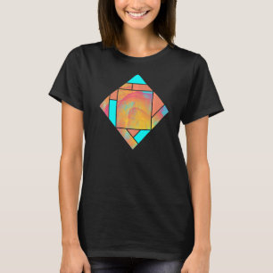 Camiseta Padrão de Geometria Moderna do Fumante Cano Amarel
