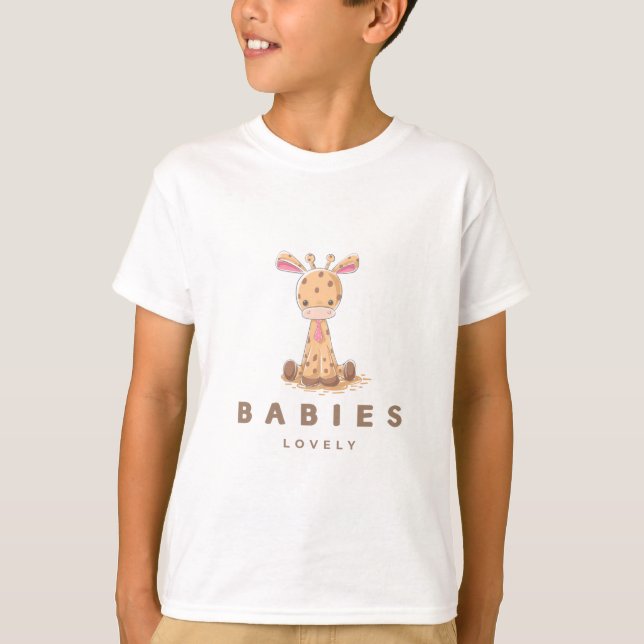 Camiseta Padrão de Girafa Bonita (Frente)