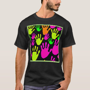 Camiseta Padrão de Grafite de impressão manual neon