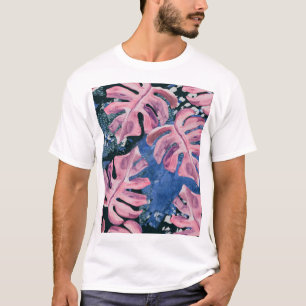 Camiseta Padrão de Grunge Tropical de Summer Watercolor