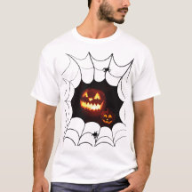 Padrão de Halloween com Pumpkins e Aranhas