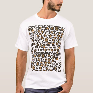 Camiseta Padrão de Impressão Animal Leopard Jaguar