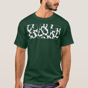 Camiseta Padrão de Impressão de Vaca do Dia de os pais do  