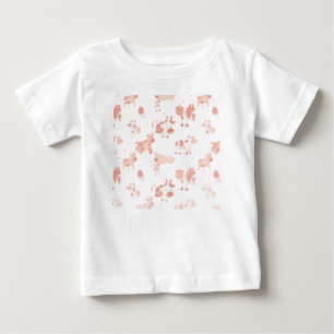 Camiseta Padrão de Impressão de Vaca Rosa   Impressão de An