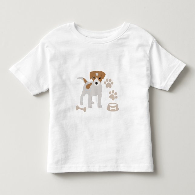 Camiseta Padrão de Impressões de Pata de Cachorro Fofo (Frente)