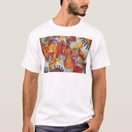 Camiseta Padrão de instrumentos musicais coloridos
