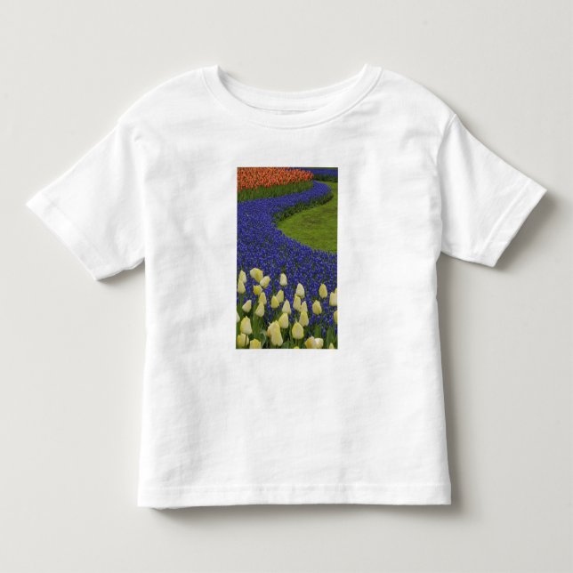 Camiseta Padrão de jardim de flores de Jacinto de Uva e 2 (Frente)