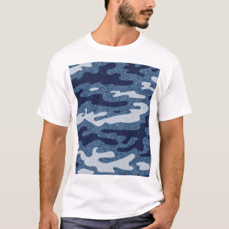 Camiseta Padrão de Jeans Denim Detectados por Camuflagem
