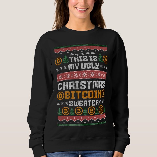 Camiseta Padrão de Knit Faux BITCOIN Faux CHRISTMAS (Frente)
