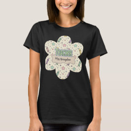 Camiseta Padrão de Lápis de Escola de Professora Fofa 