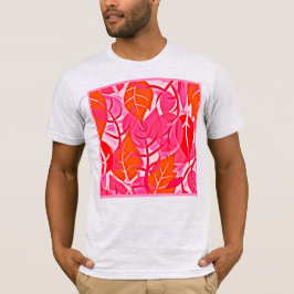 Camiseta Padrão de legância de folhagem vibrante