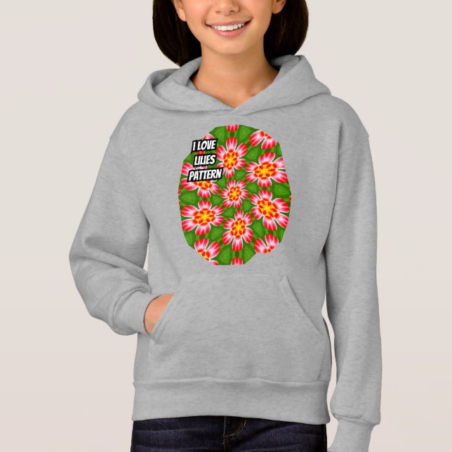 Camiseta Padrão de lírios vermelhos (Frente)