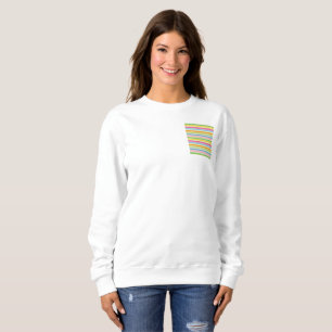 Camiseta Padrão de listras desenhadas manualmente coloridas