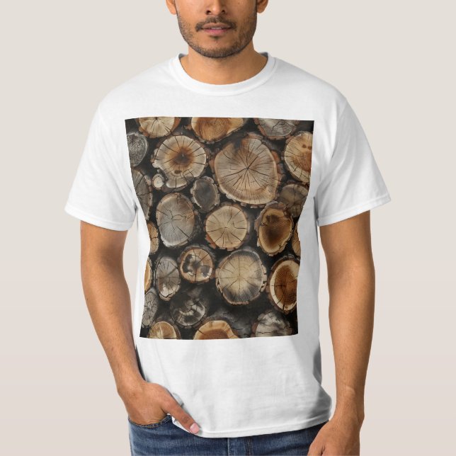 Camiseta Padrão de Log Natural (Frente)