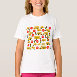 Camiseta Padrão de Luzes de Tráfego de Paragem de Barrament