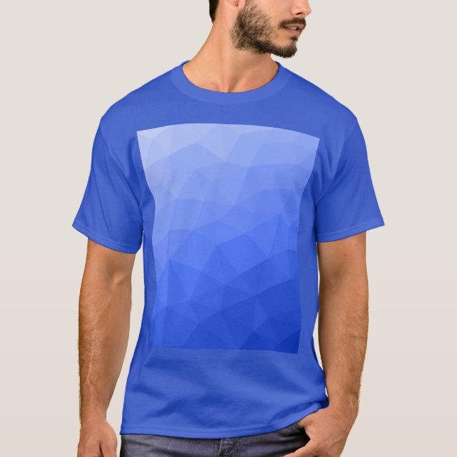 Camiseta Padrão de malha geométrica com gradiente azul escu (Frente)