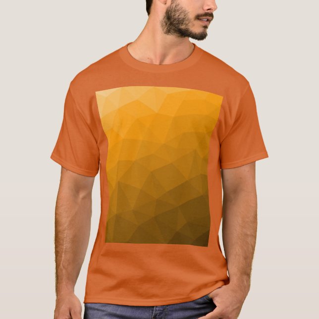 Camiseta Padrão de malha geométrica com gradiente laranja (Frente)