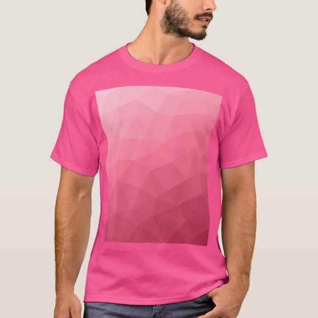 Camiseta Padrão de malha geométrica com gradiente rosa (Frente)