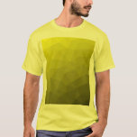 Camiseta Padrão de malha geométrica de gradiente amarelo<br><div class="desc">Camiseta geométrica moderna elegante para qualquer um. Padrão geométrico brilhante de gradiente amarelo triângulos brilhantes. Malha geométrica triangular com design de gradiente ombre.</div>