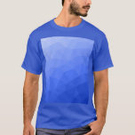 Camiseta Padrão de malha geométrica do gradiente azul escur<br><div class="desc">Camiseta geométrica moderna elegante para qualquer um. O padrão geométrico brilhante do gradiente azul escuro trava triângulos brilhantes ombre. Malha geométrica triangular com design de gradiente ombre.</div>