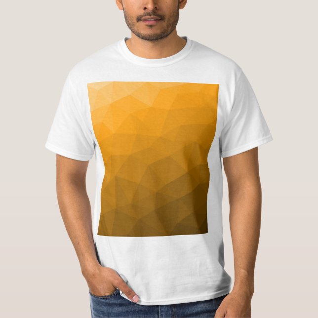 Camiseta Padrão de malha geométrica gradiente laranja (Frente)