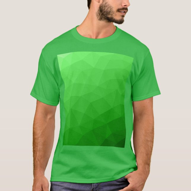 Camiseta Padrão de malha geométrica gradiente verde brilhan (Frente)