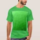Camiseta Padrão de malha geométrica verde-claro<br><div class="desc">Camiseta geométrica moderna elegante para qualquer um. O padrão geométrico brilhante do gradiente verde claro da malha geométrica triângulos brilhantes ombre. Malha geométrica triangular com design de gradiente verde-escuro claro.</div>