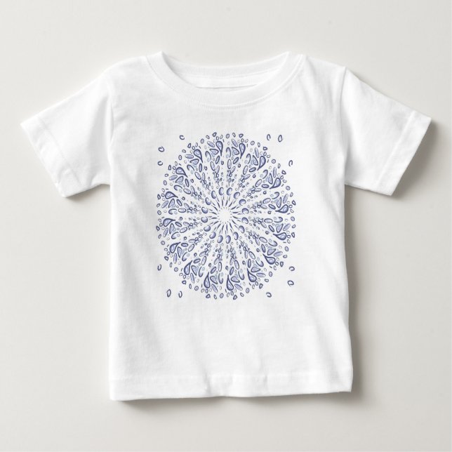 Camiseta Padrão de mandala azul (Frente)