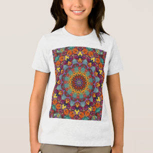 Camiseta Padrão de Mandala de Caleidoscópio Fractal-64351
