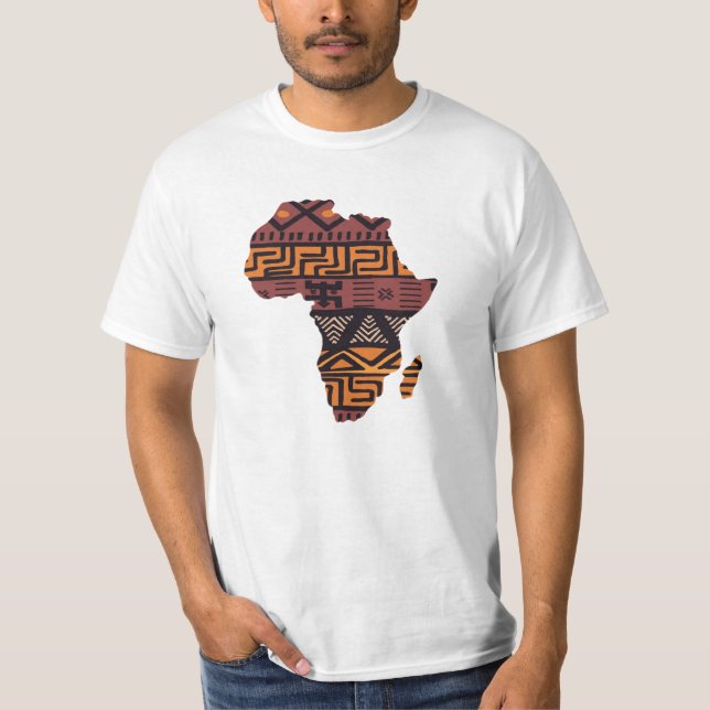 Camiseta Padrão de Mapa da África - Continente Africano (Frente)