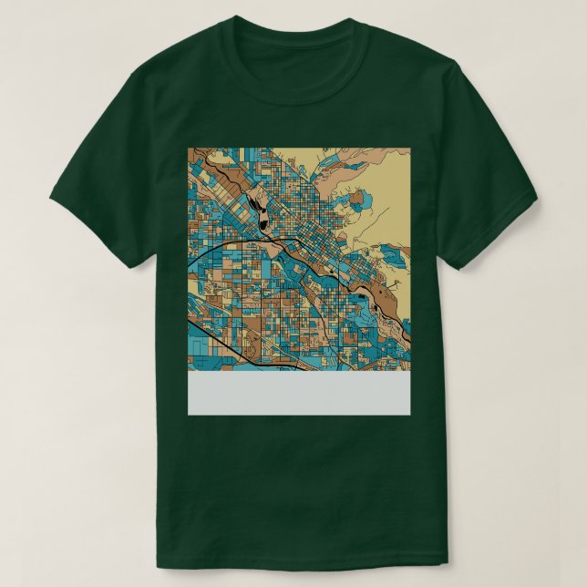 Camiseta Padrão de Mapa de Barba no Pastel de Meio século (Frente do Design)