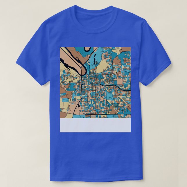 Camiseta Padrão de Mapa de Montgomery no Pastel de Meio séc (Frente do Design)